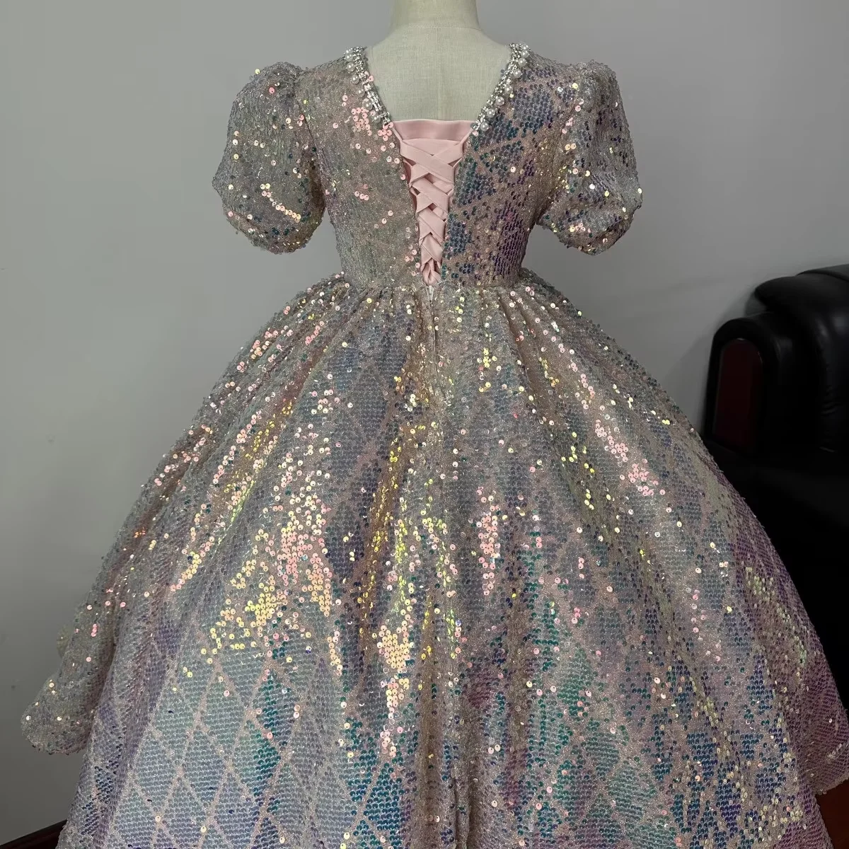Girls' High end Birthday Dress Fashion New Children's Princess Fashion Show Dress Princess Style Dress