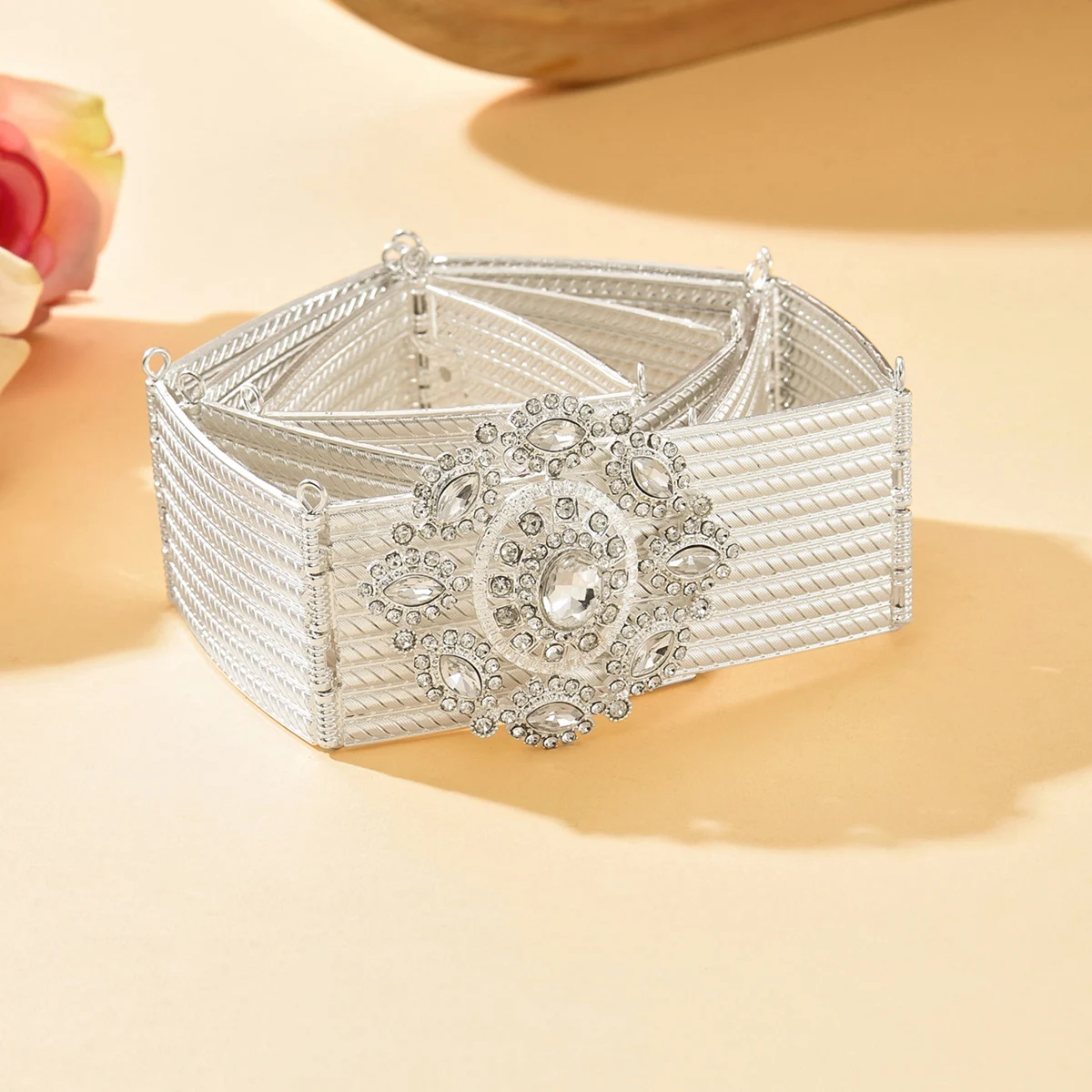 

Arabian Caftan Belt Morocco Women Wedding Jewelry Adjustable Length Silver Waist Chain Metal Arab Dubai Bridal Gift