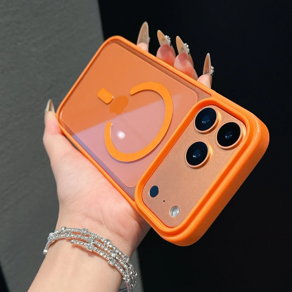 Fashion HD Transparent Acrylic For Magsafe Phone Case for iPhone 17 Pro Max 16 15 14 Plus 13 12 11 Air Anti Drop Bumper Cover