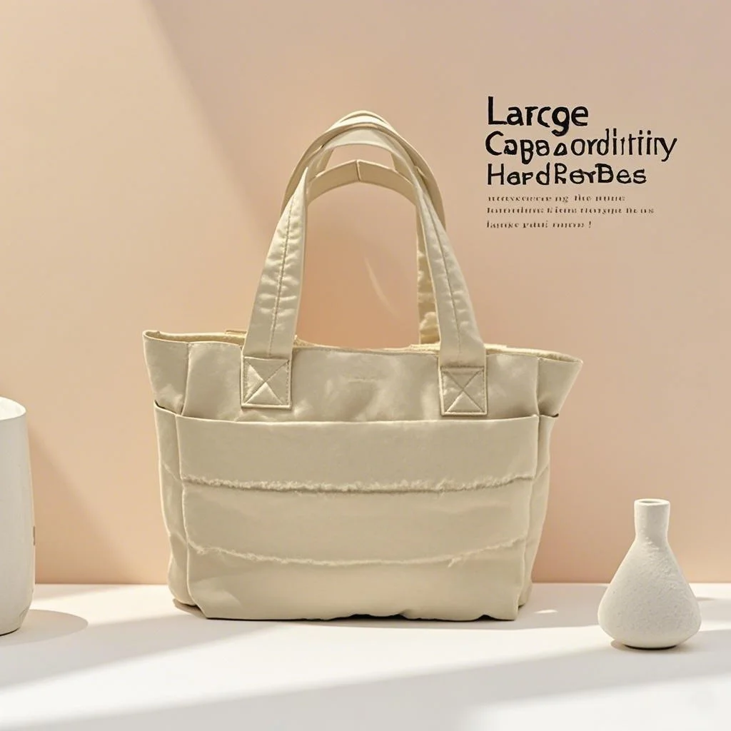 

Women's Bag Solid Color Tote Bag Commuting College Padded Shoulder Bag Leisure Simple Female Handbags for Travel