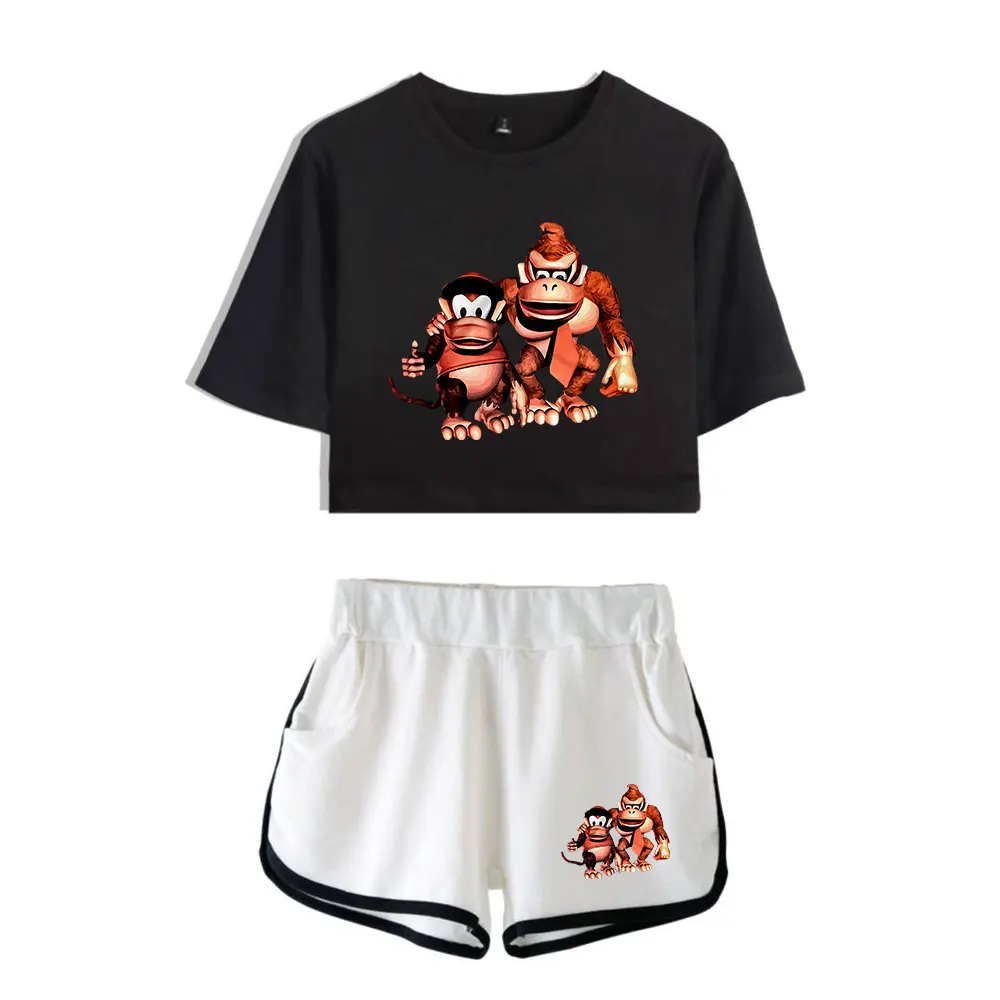 

Donkey Kong Bananza Merch Fashionable Streetwear Two Piece Set Shorts+Lovely TShirt Outwear Suitable for Daily Wear