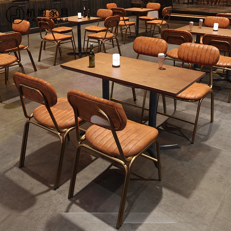 Bistro Western restaurant Table and chair Cafe Tea restaurant Table and chair Commercial retro bar Table and chair combination