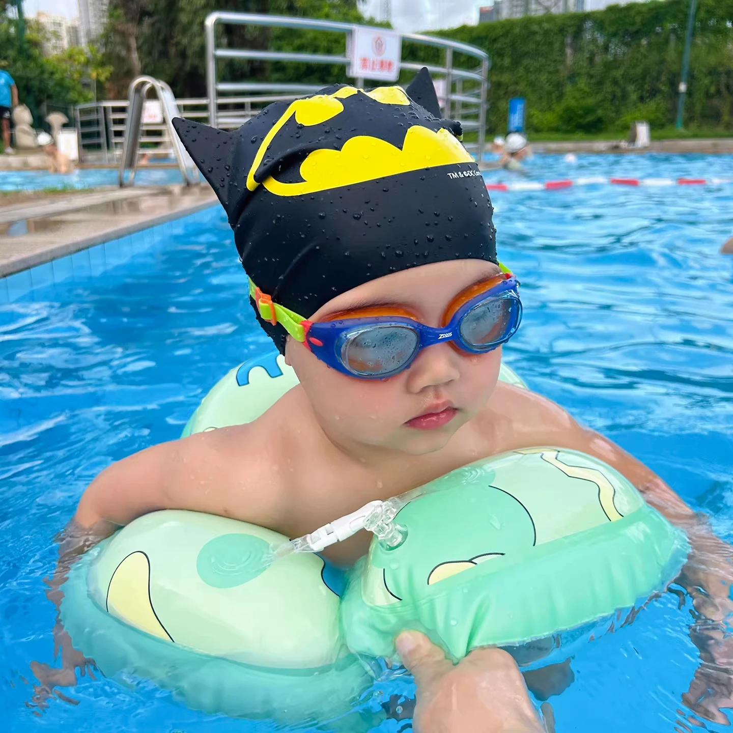 touca-de-natacao-infantil-criativa-de-silicone-para-cabelos-longos-sem-dor-de-cabeca-a-prova-d'agua-design-divertido-de