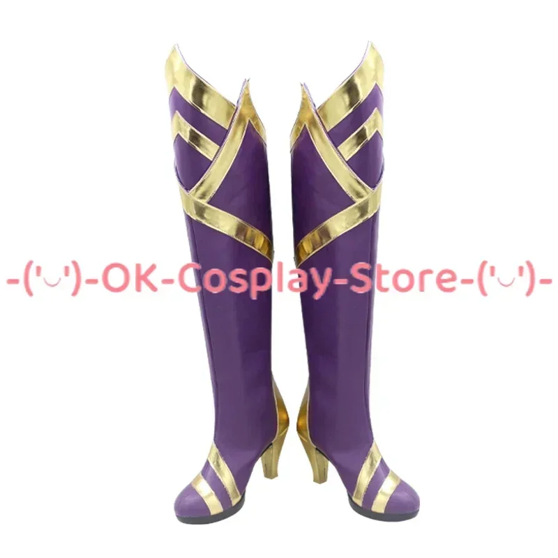 [Personalizzato] LoL Ahri Scarpe Cosplay Gioco Anime Gioco di ruolo Costume Prop Halloween Carnevale Festa Festa Stivali in pelle PU