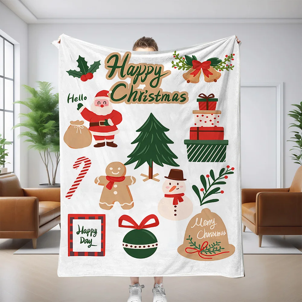 Flannel Christmas Digital Printing Air Conditioner Blanket Office Lunch Break Sofa Blanket Factory Wholesale Animation Blanket