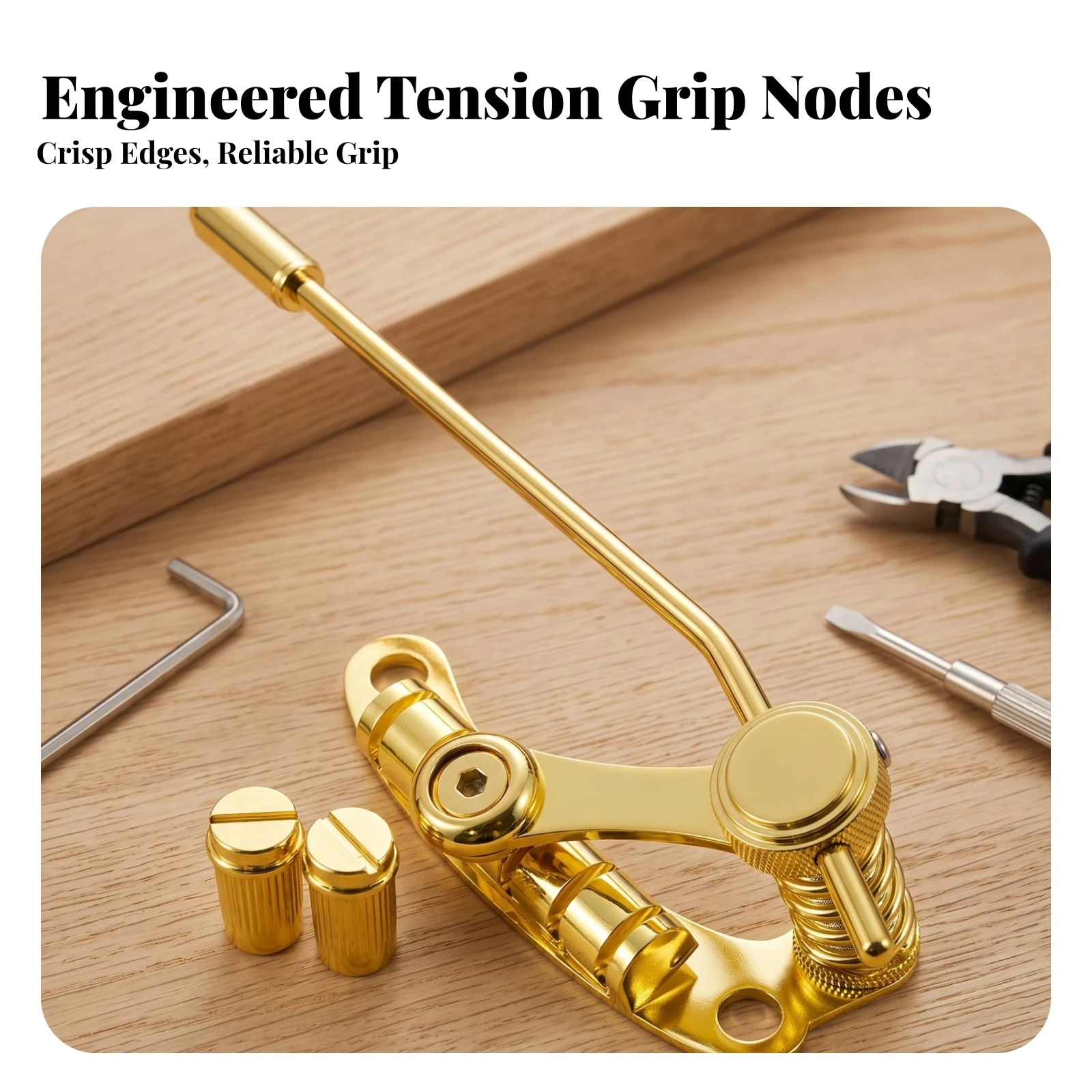 Guitar Bridge Assembly Chrome Guitar Bridge with Spring-Loaded Arm S-Type Style Tremolo Springs Easy to Install