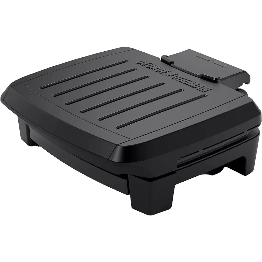 George Foreman® Fully Submersible Grill, NEW Dishwasher Safe, Wash the Entire Grill, Easy-to-Clean Nonstick, Black/Grey