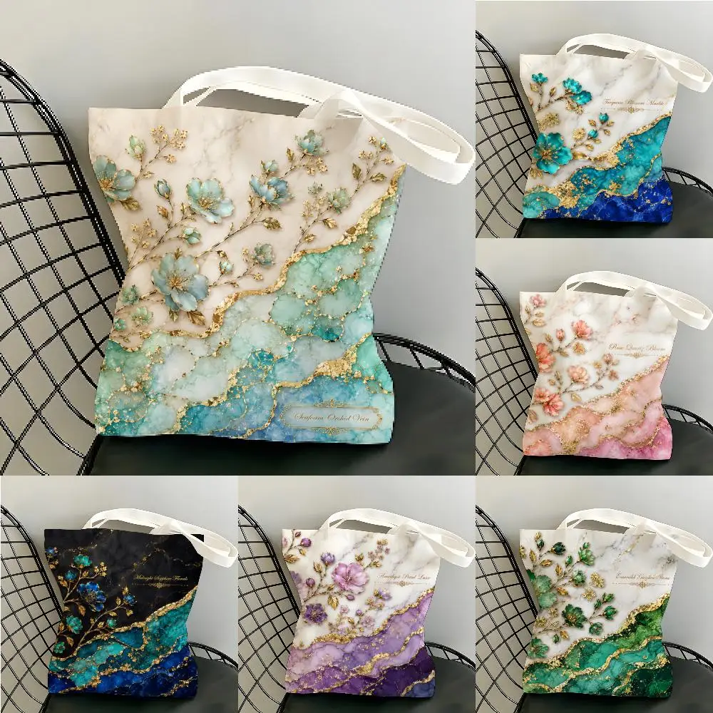 Luxury Crystal Branches Storage Bags Canvas Tote Bag Large Capacity Shoulder Shopper Eco Multi-Purpose Handbag