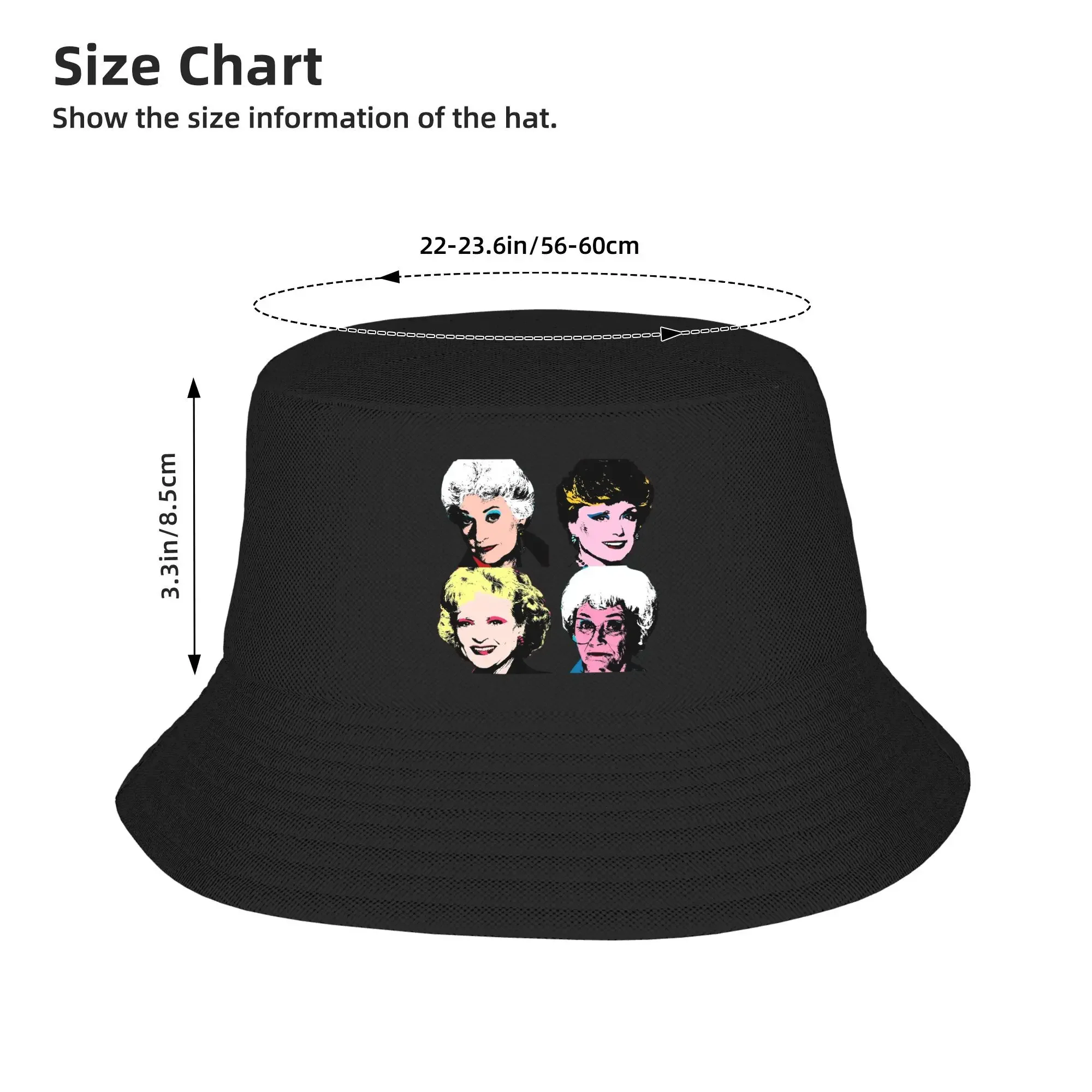 Golden Warhol Girls Bucket Hat Panama For Man Woman Bob Hats Outdoor Fashion Reversible For Summer Beach Fishing Unisex Caps
