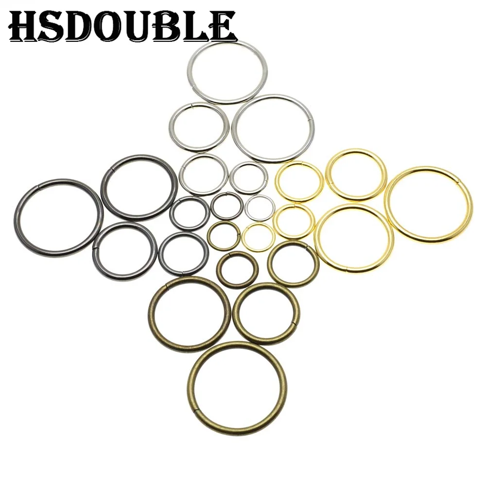 5 Pcs/Pack O rings Metal Non Welded Nickel Plated Collars Round Loops Belt Buckle Package Accessorie 12mm-38mm