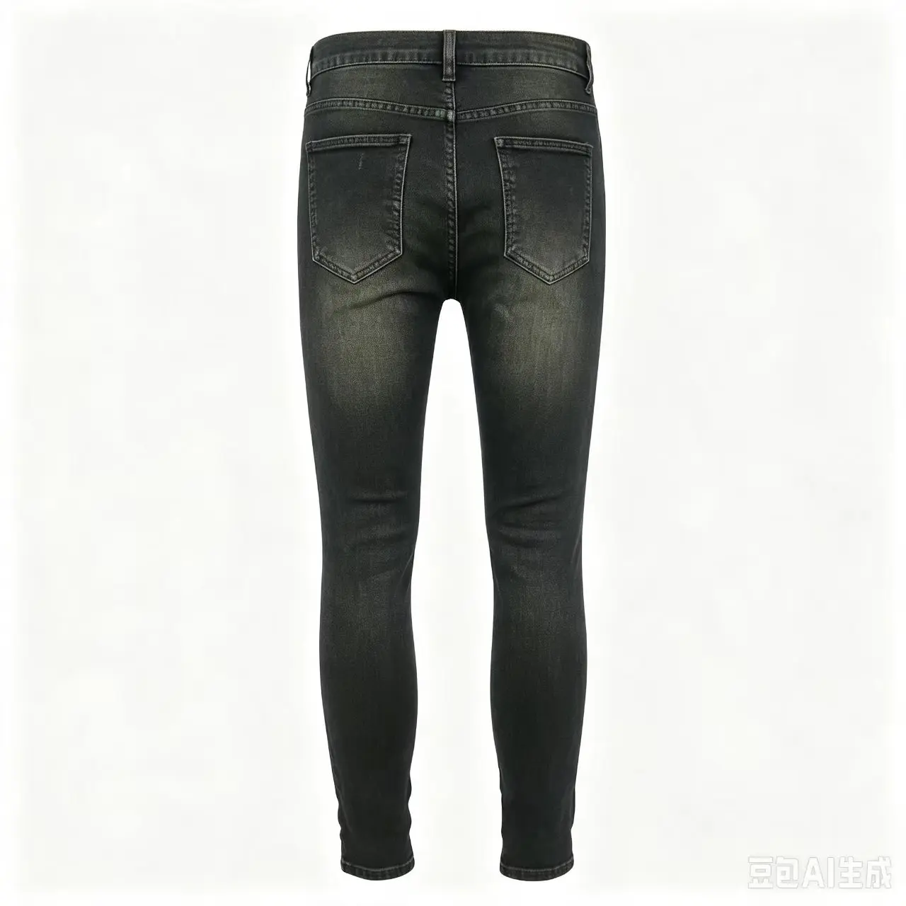 Deep Blue Men's Y2K Fashion Jeans with Perforated Patches, Elastic Slimming, Washed Nostalgic Conical Pants