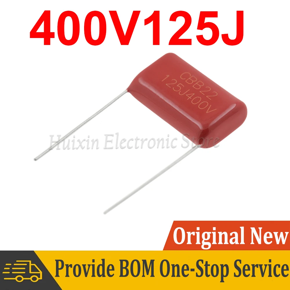 

10pcs CBB22 400V125J 125J400V 400V 125J 1.2UF Pitch 20mm CBB Polypropylene Film Capacitor