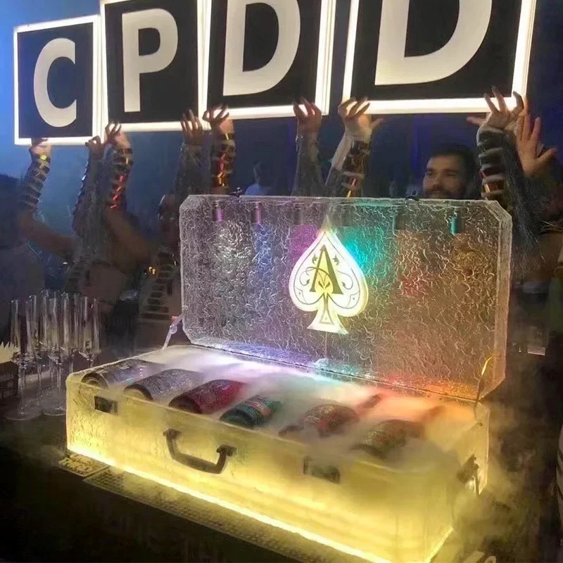 Spades a champagne king ice seal god dragon set wine box bar VIP wine prop box ktv luminous box bar