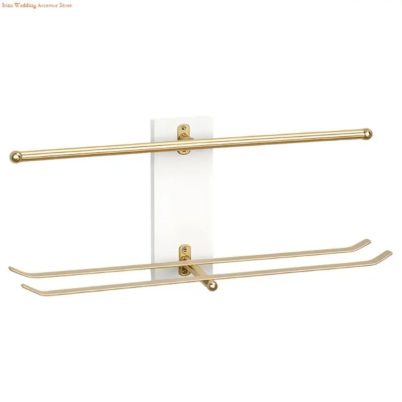 

G92D Wall Mounted Double Layer Jewelry Display Rack Accessories Scarves Belts Hanger