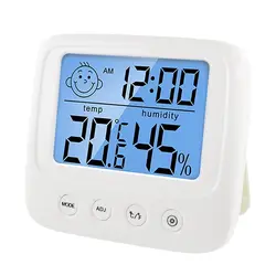 1pc New LCD Digital Temperature Baby Room Humidity Meter Backlight Home Indoor Electronic Hygrometer Thermometer Weather Station