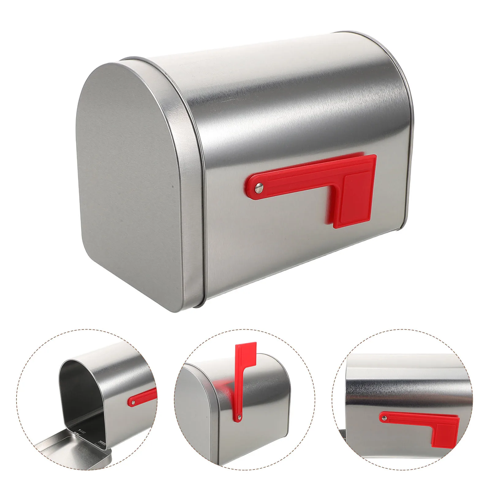 

3Pcs Christmas Mailbox Shaped Decorative Tin Containers Vintage Style Storage for Small Treats Candies Stocking Stuffer