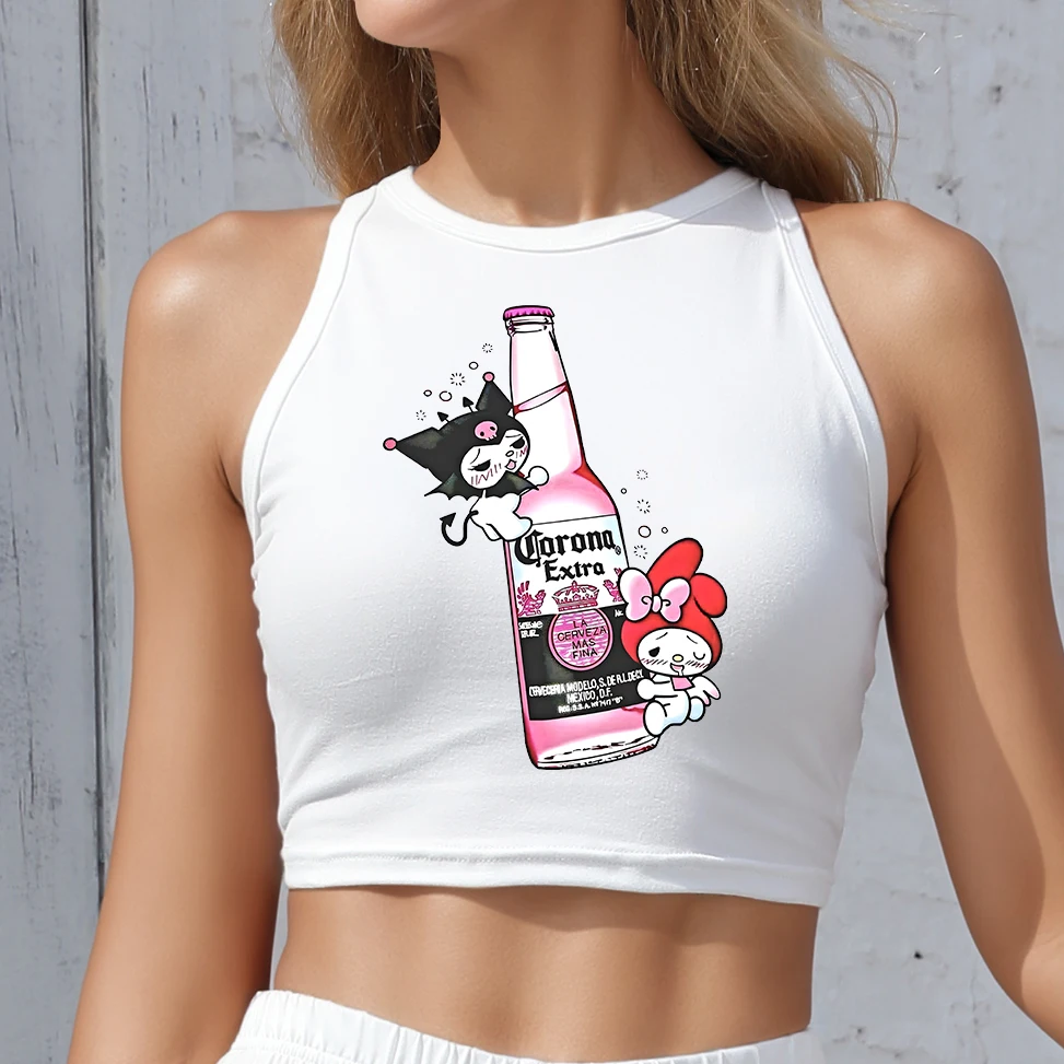 

Summer women's fashion Kuromi print series sleeveless women's tops soft and skin-friendly kawaii series women's clothing