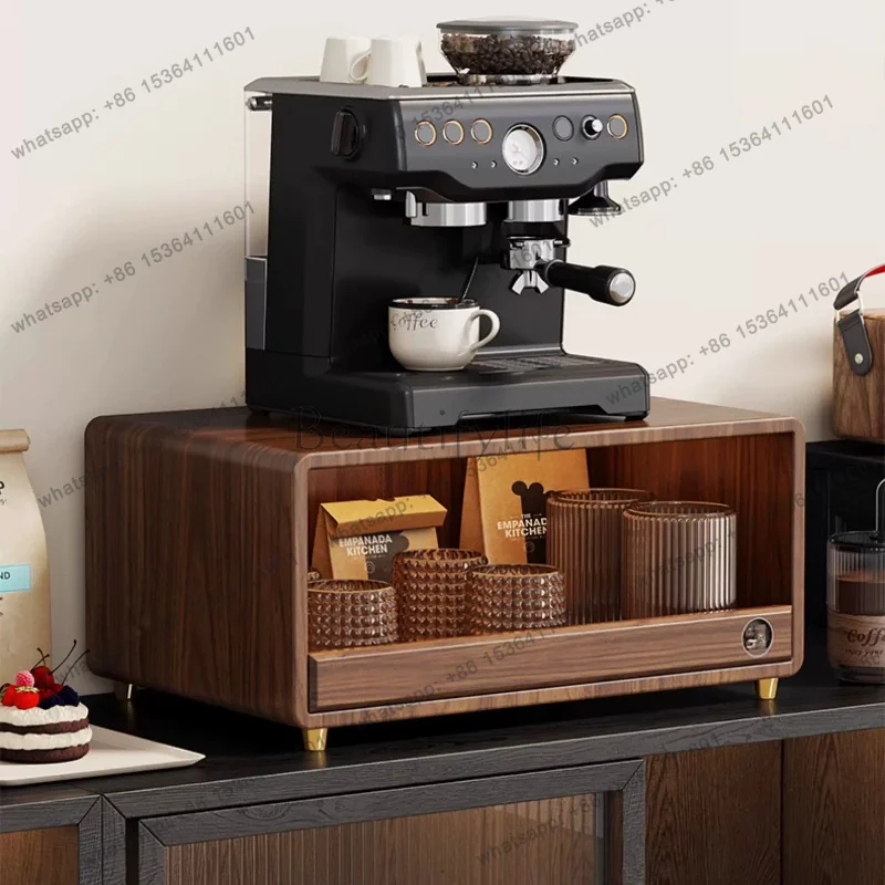 LDModern Solid Wood Desktop Coffee Machine Rack Countertop Cup Storage Cabinet Kitchen Dining Table Microwave  Cabinets