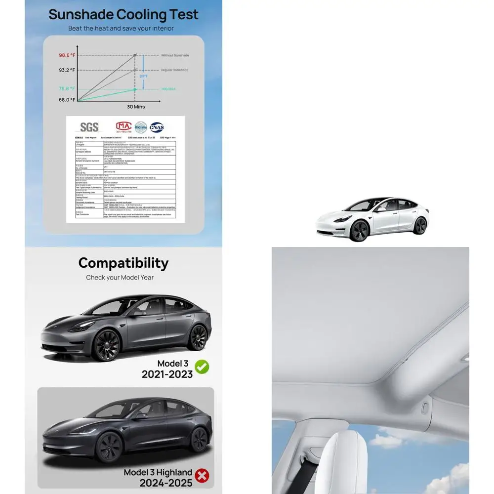 

Складной теплоизоляционный солнцезащитный козырек для модели 3 2021-2023 года с сумкой для хранения, серый