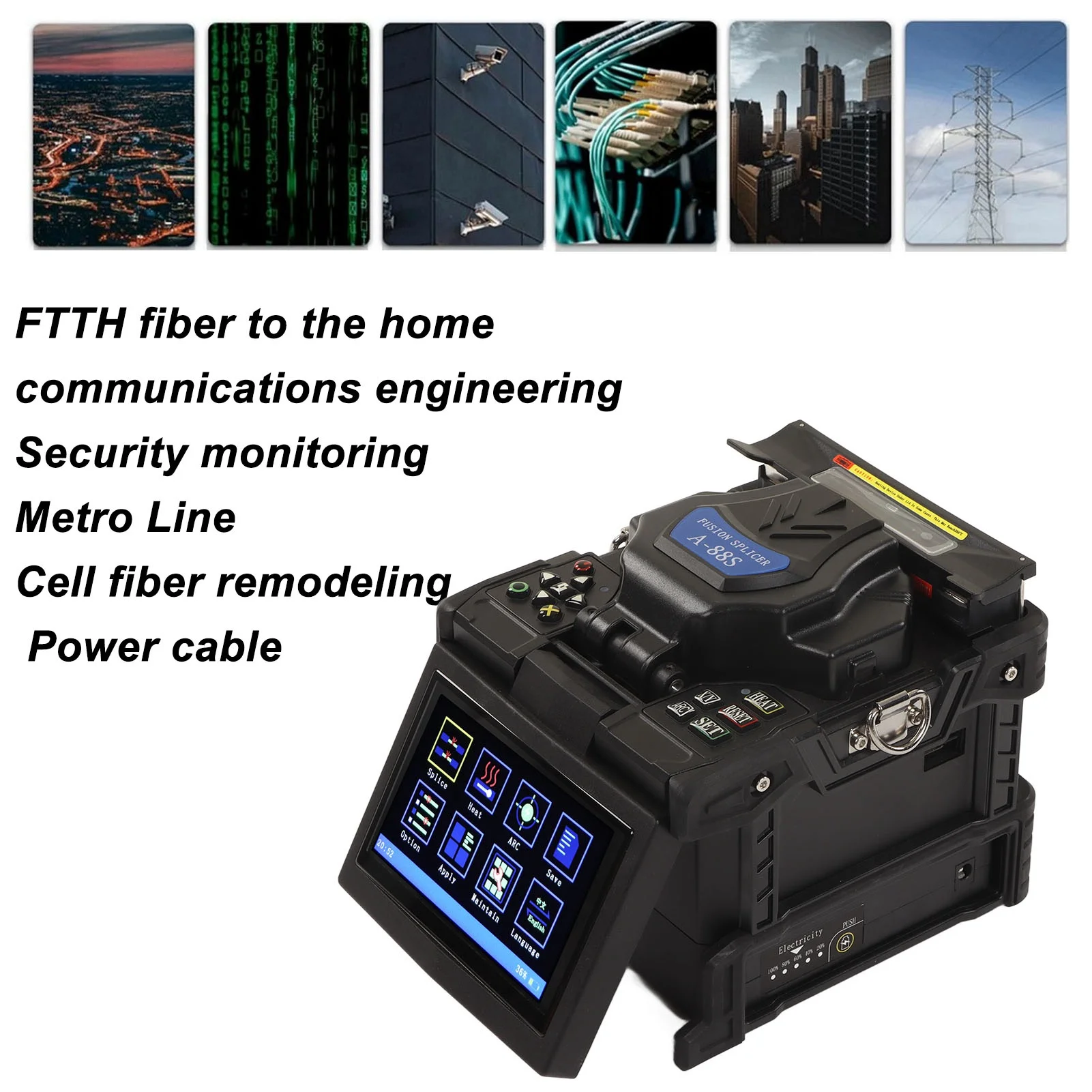 

Fusion Splicer Automatic Intelligent 5in HD Screen Optical Splicing Machine Fusion Splicer Fusion Splicer
