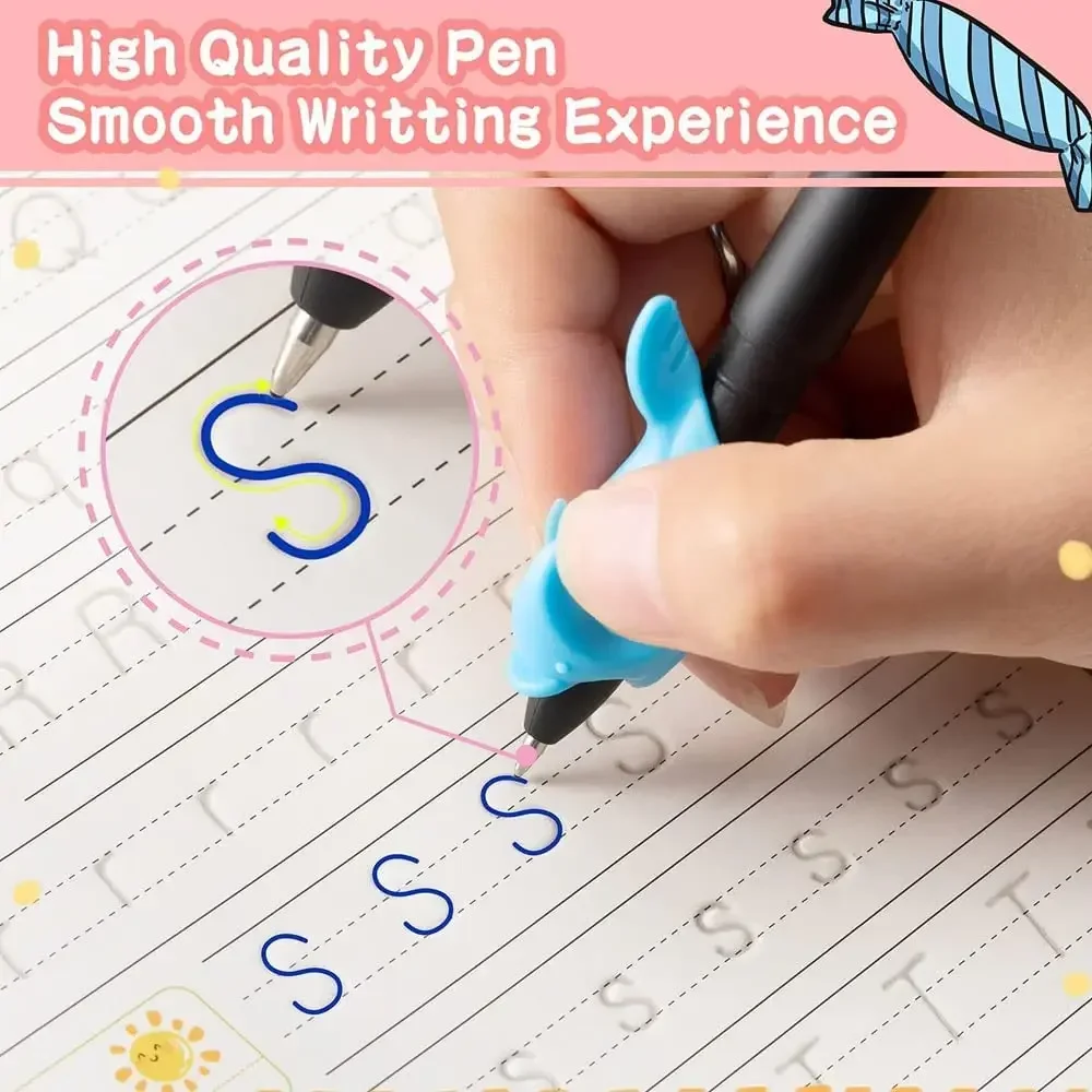 Children Reusable Learning Letter English 3D Calligraphy Book Numbers Copybook Drawing Education for Kids Practice Toy Book