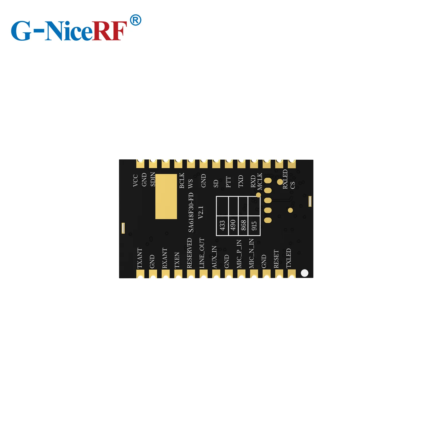 G-NiceRF| 2PCS SA618F30-FD Full-Duplex Wireless Data Transmission Module 8-way Concurrent Transmission