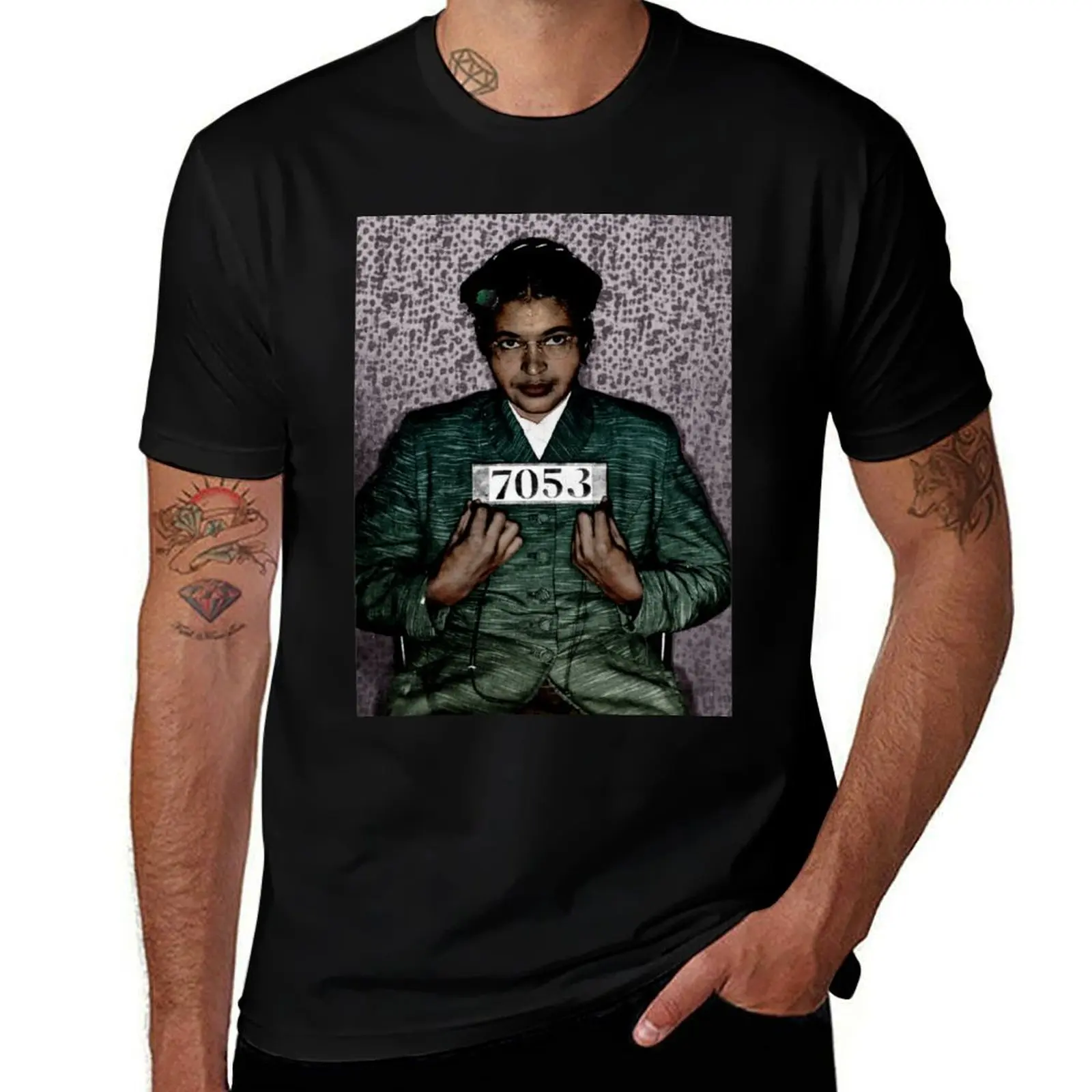 Rosa Parks Colorized Pop-Art Mugshot T-Shirt t shirt man luxury T-Shirt