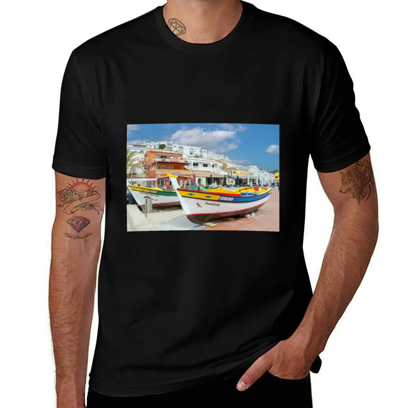 

Carvoeiro Town And Beach T-Shirt boys whites shirts graphic anime clothes custom t-shirts tee shirts for men