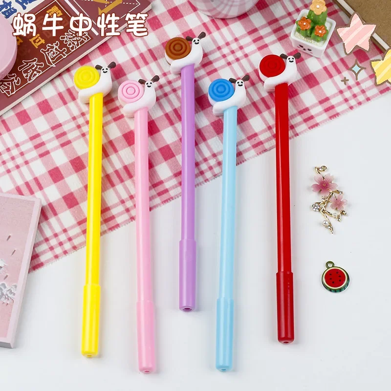 

50 шт., милая силиконовая улитка, милые животные, студенческая ежедневная ручка для письма, гладкая нейтральная ручка для письма, высокая красивая водяная ручка