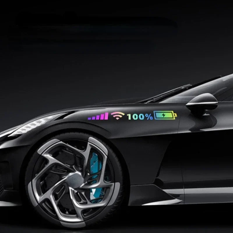 Neue Bunte Laser Auto Personalisierte Auto Aufkleber Strom Anzeige Auto Heckscheibe Kreative Reflektierende Dekorative Aufkleber