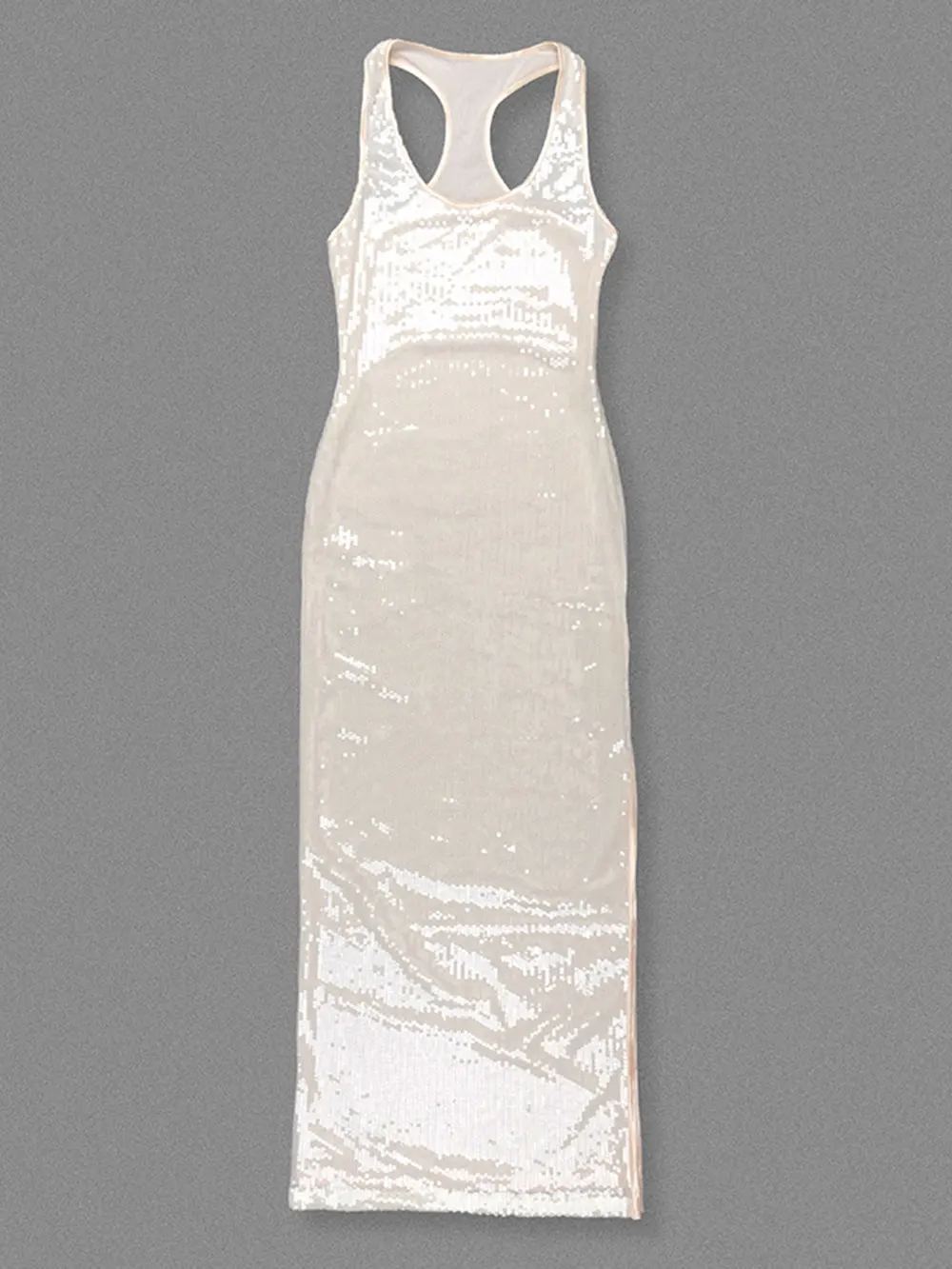 فستان نسائي ربيعي مثير لعام 2025 قطعة فستان طويل فاخر ومشرق مع رقبة على شكل حرف U بدون أكمام فساتين حفلات مسائية للنوادي بدون ظهر #5