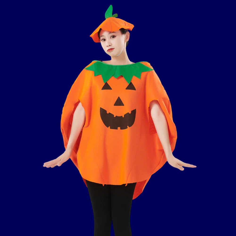 Halloween Costumes with Candy Bag Trick or treating Pumpkin Cosplay Suits For Adults Kids Holiday Party Clothes