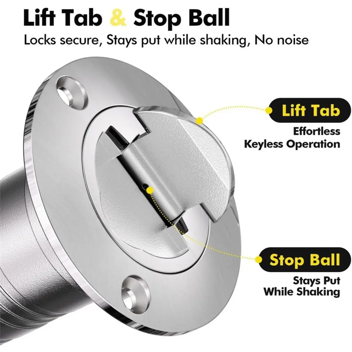 1set Stainless Steel Marine Deck Fill Cap with Retaining Chain - Suitable for Sailboats, Pontoon Boats, Yachts, RVs