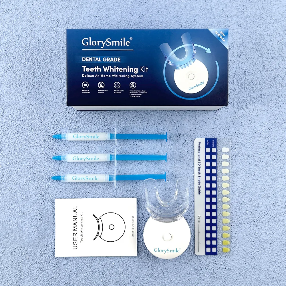 Teeth Whitening Kit with LED Light & Gel, Gum Care & Home Use, Professional Brightening System