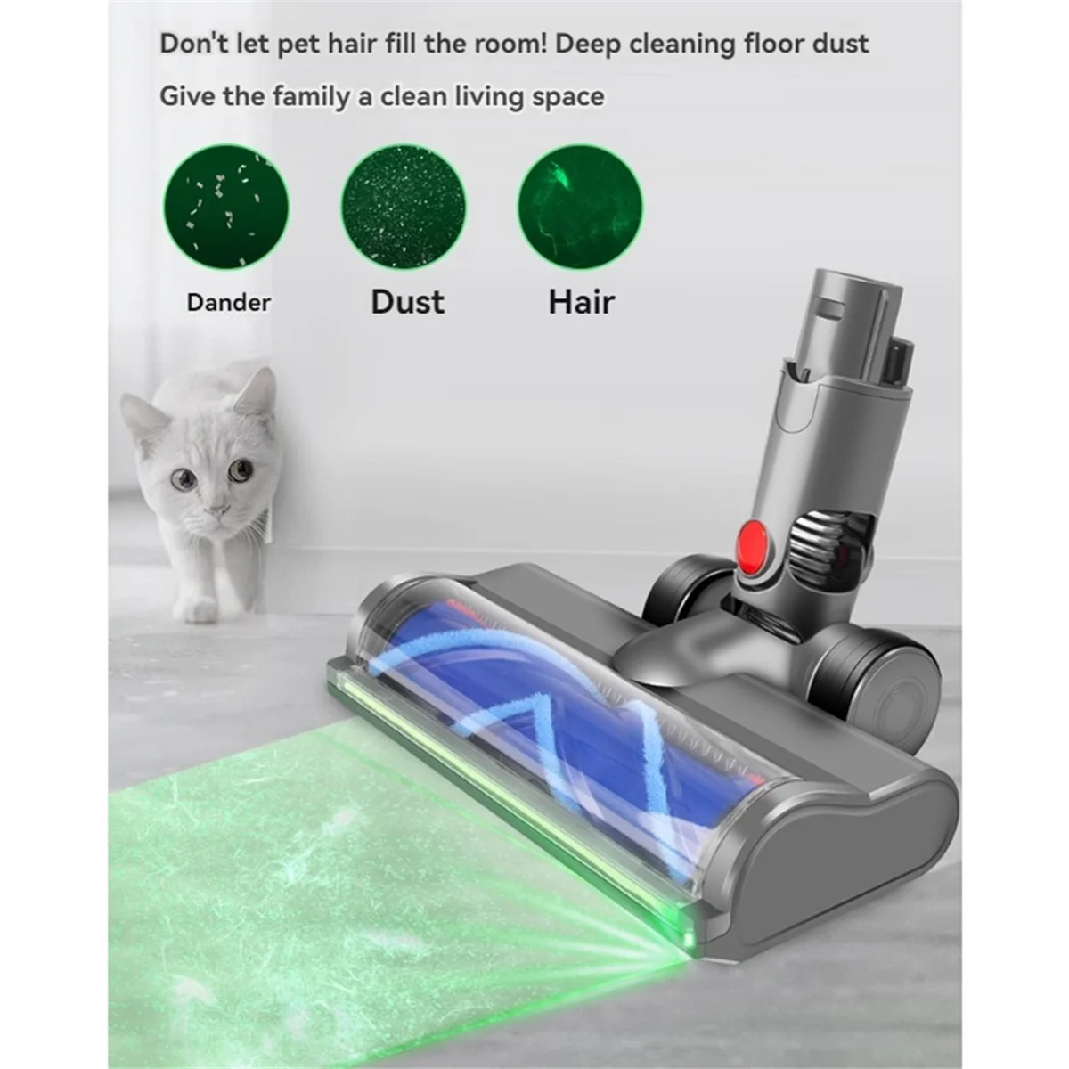 Горячая насадка с прямым приводом для пылесосов Dyson V6 DC58 DC59 DC62 DC72 со светодиодными пылезащитными лампами для пылесоса