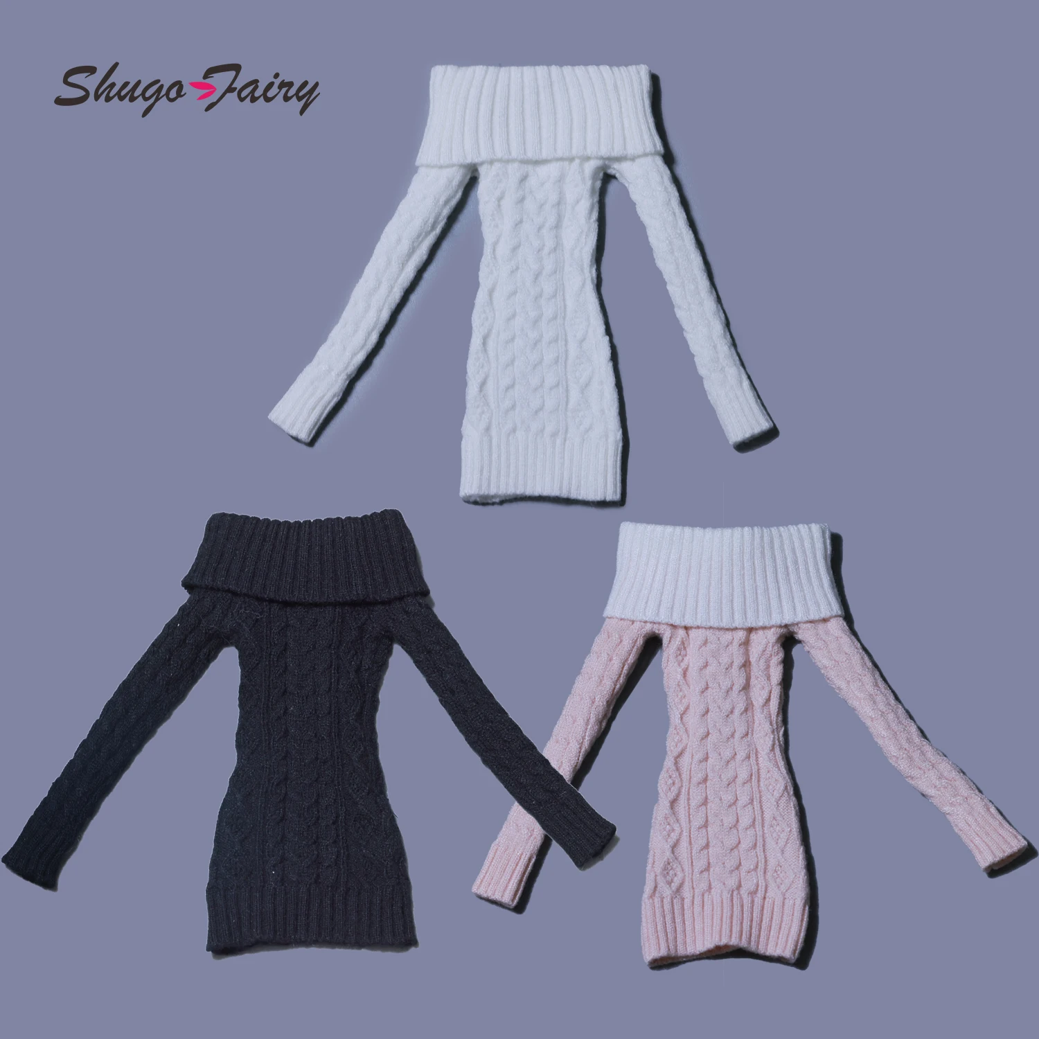 

INSTOCK 1/4 BJD Clothes - KD4-053 Modern Casual Mid-Length Knitted Sweater & Handmade Doll Accessories Knitted Pullover