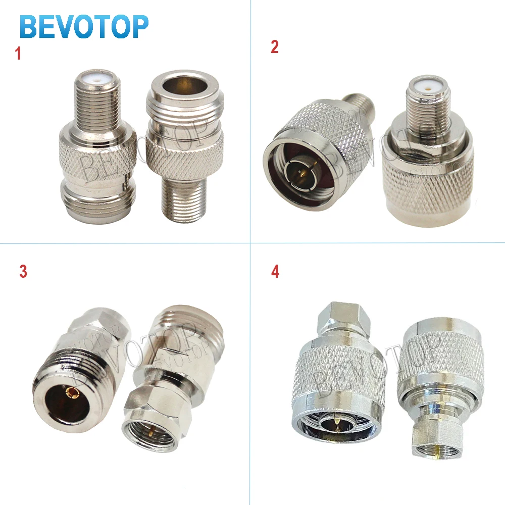 10PCS L16 N To F TV Male Female Straight Adapter L16 N Male Female To F TV Male Female Imperial Coax Converter Brass Copper