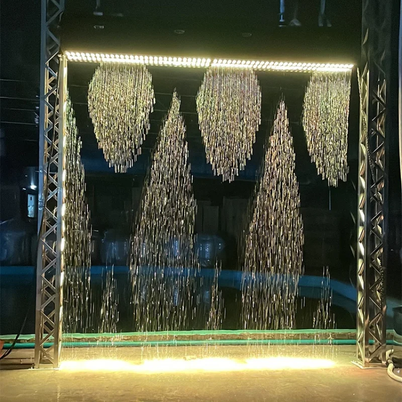 custom.Fenlin Modern Indoor Decorative Digital Design LED Rain Fall Curtain Feature