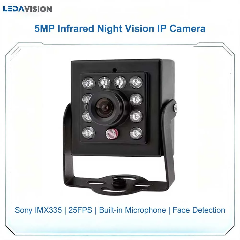 5MP Mini IP Camera Sony IMX335+SSC377D Starlight 1/2.8" 25FPS Metal Case Outdoor Night Vision Face Detection Motion Detection