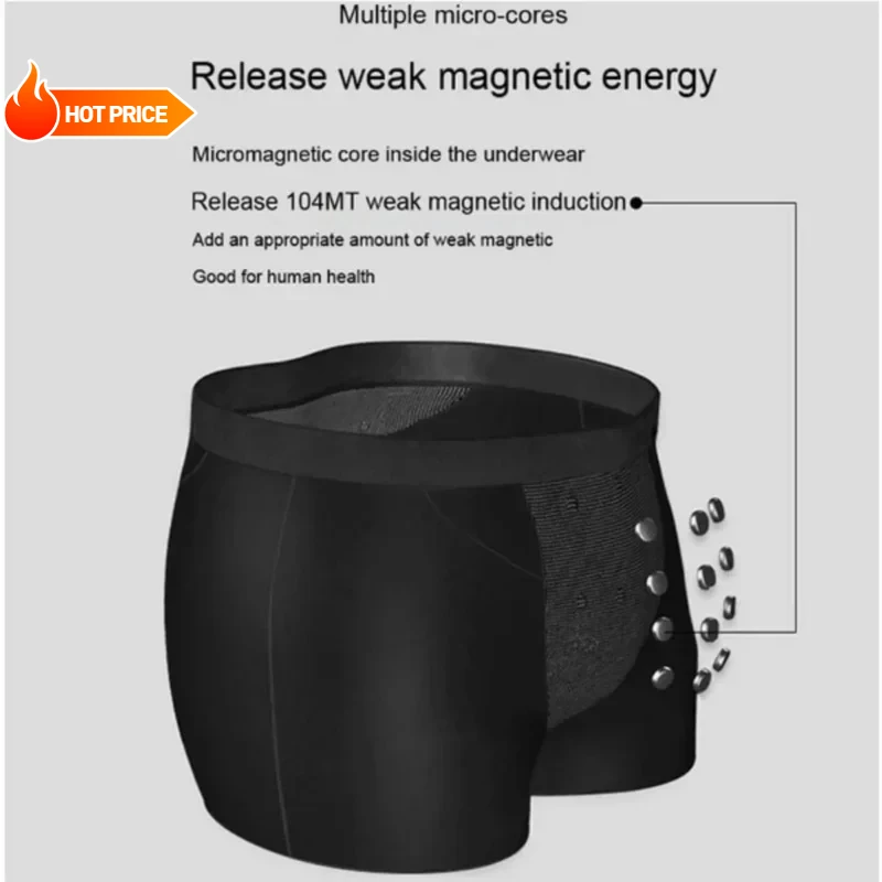 Men Briefs Boxer Shorts Breathable Comfortable Men Magnetic Therapy with 22 Health Magnets for Blood Circulation XL-6XL Size