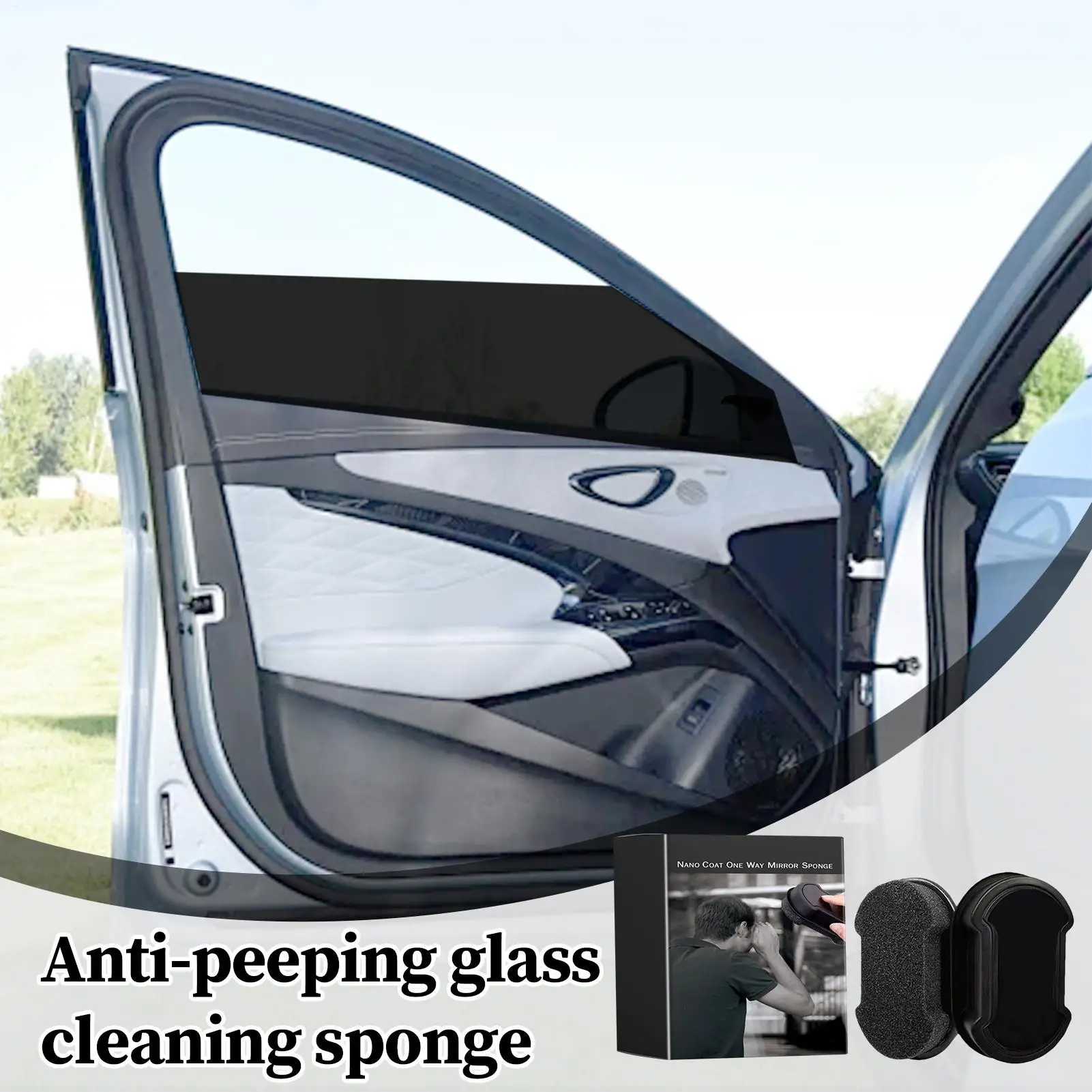 إسفنجة تنظيف النوافذ المضادة للنظرات، منظف زجاج السيارة الأمامي المزدوج الاستخدام وباب الدش للعناية بالسيارات والمكاتب المنزلية