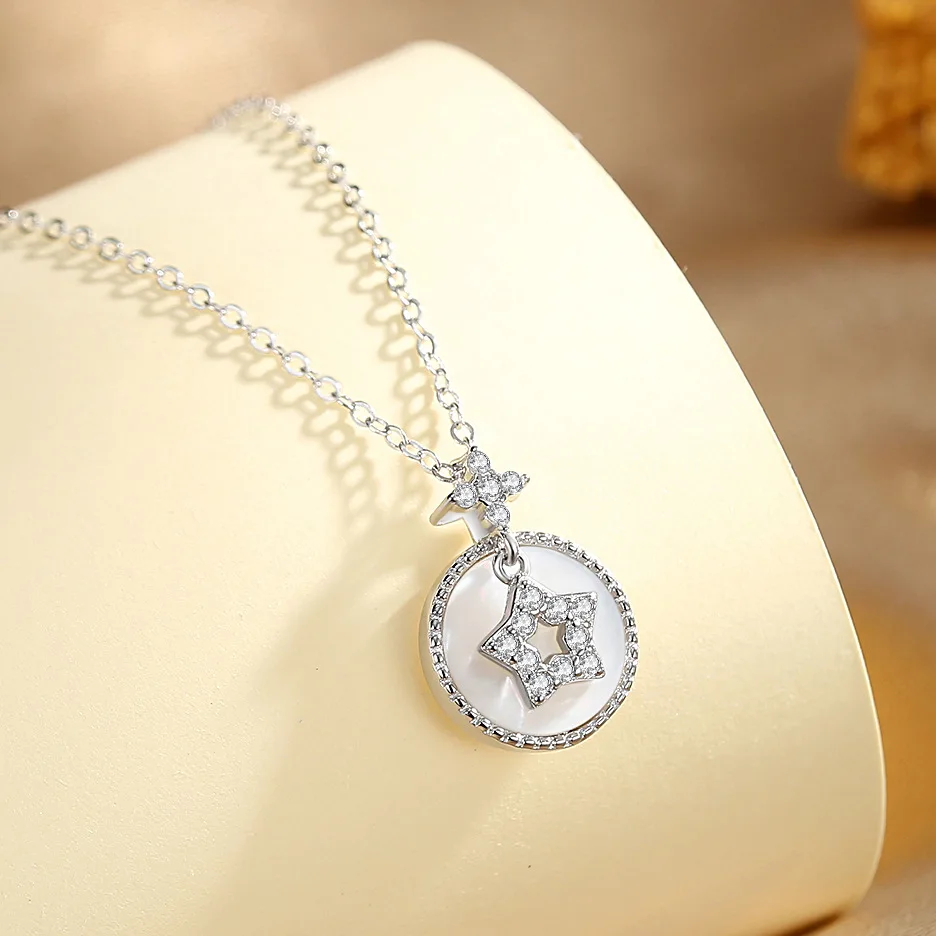 Bracelet Hand String S925 Silver Starry Sky Compasses Necklace Women's Korean Style Fresh And Full Diamond Zircon Five-Pointed