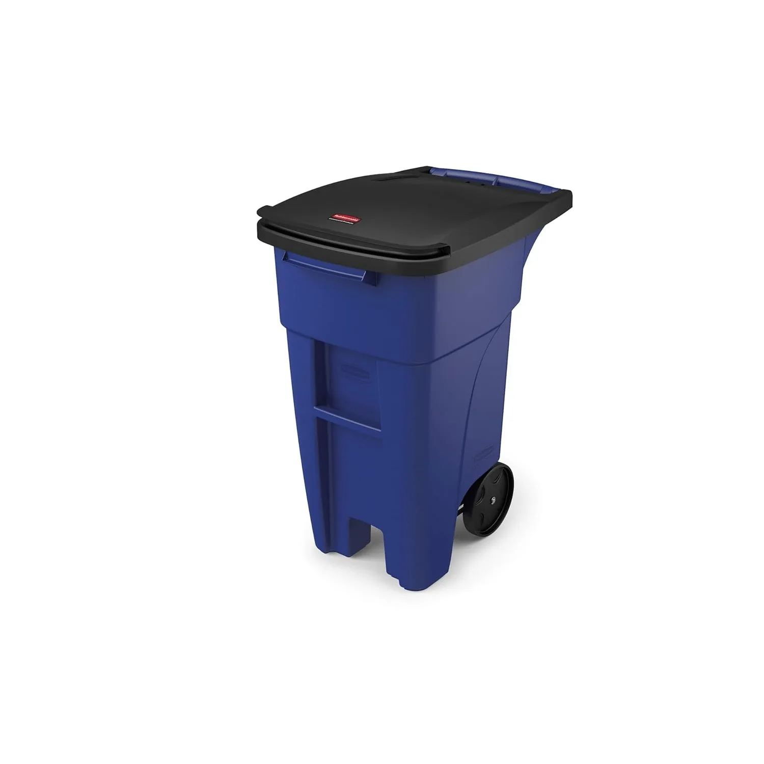 Commercial Products BRUTE Rollout Heavy-Duty Wheeled Trash/Garbage Can, 32-Gallon, Blue, for Restaurants/Hospitals/Offices