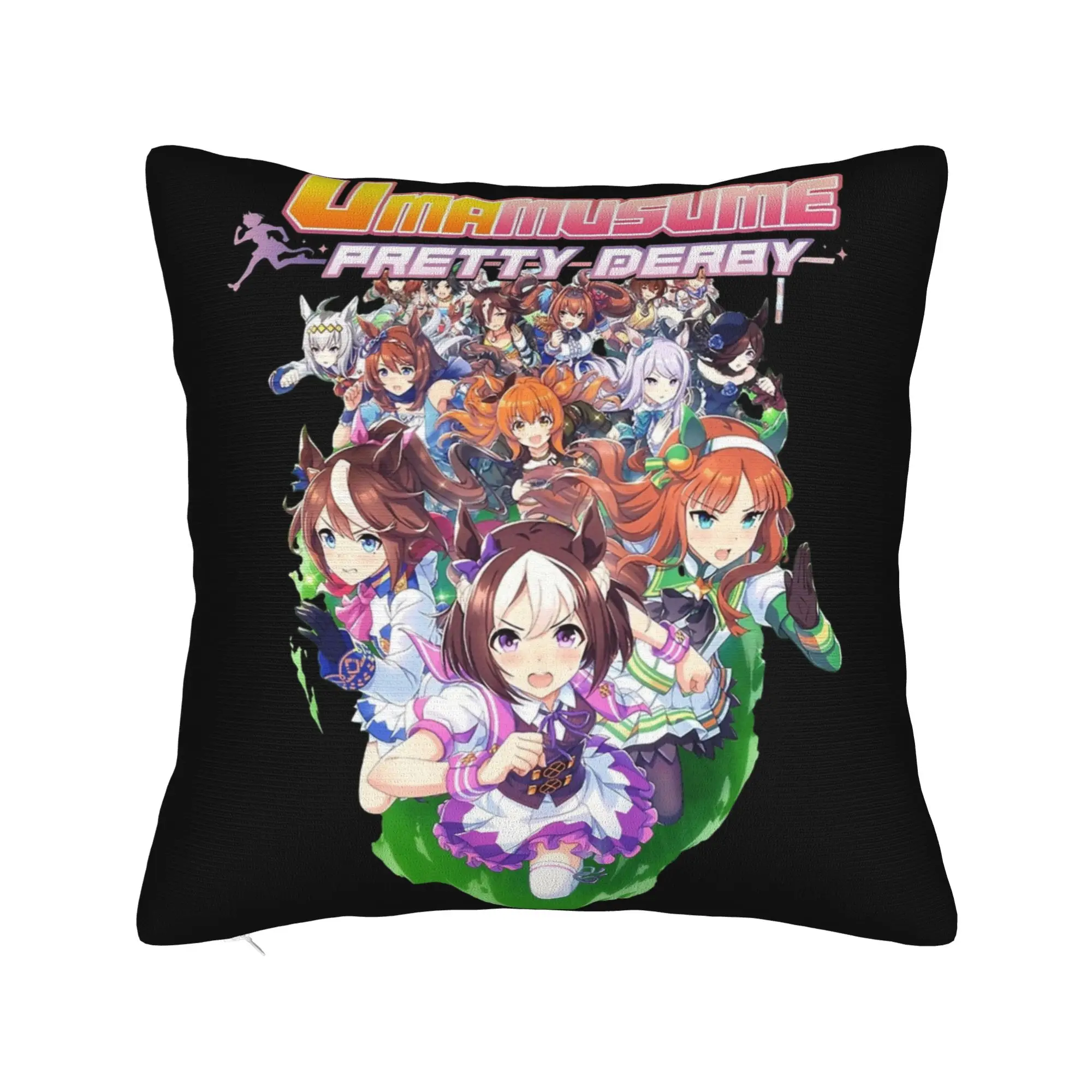 UmaMusume Pretty Derby Anime Horsegirl Pillowcase Printed Cushion Cover Gift  Pillow Case Cover Seater Dropshipping 45X45cm