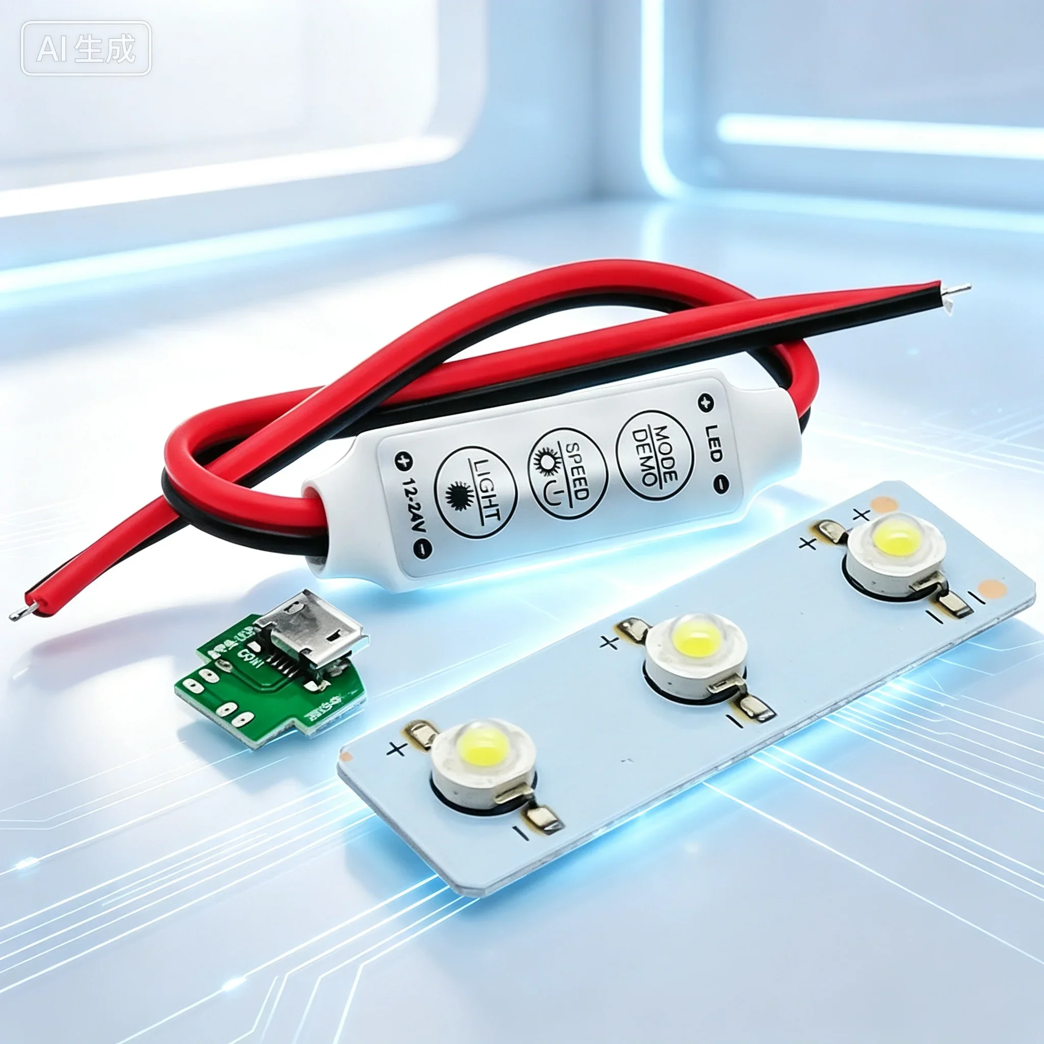 for LED Strip Controller 5V‑24V Dimmer Strobe Breathing Switch Desk Lamp Car Decor Light