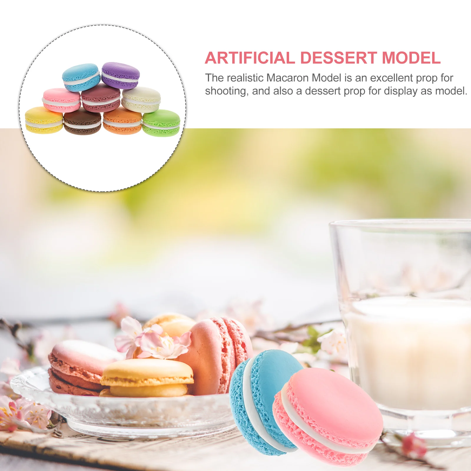 9 Pcs Cake Model Decorative Prop Artificial Macaron Toy Paper Cup Dessert Clay Decoration