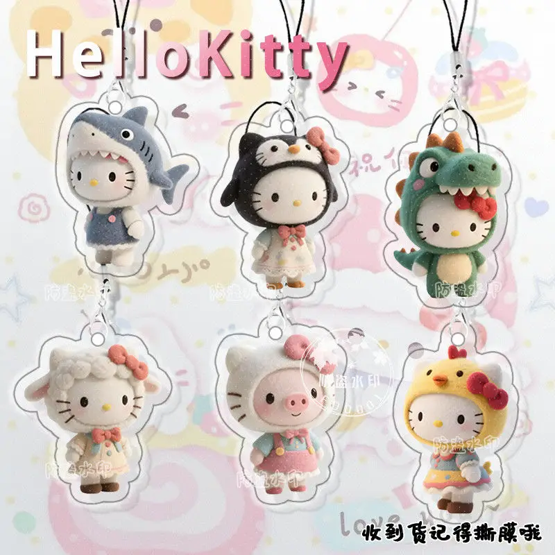 

Kawaii Hello Kitty Sanrio Student Cute Cartoon Key Pendant Mobile Phone Pendant Decoration Schoolbag Pendant Gift for Kids