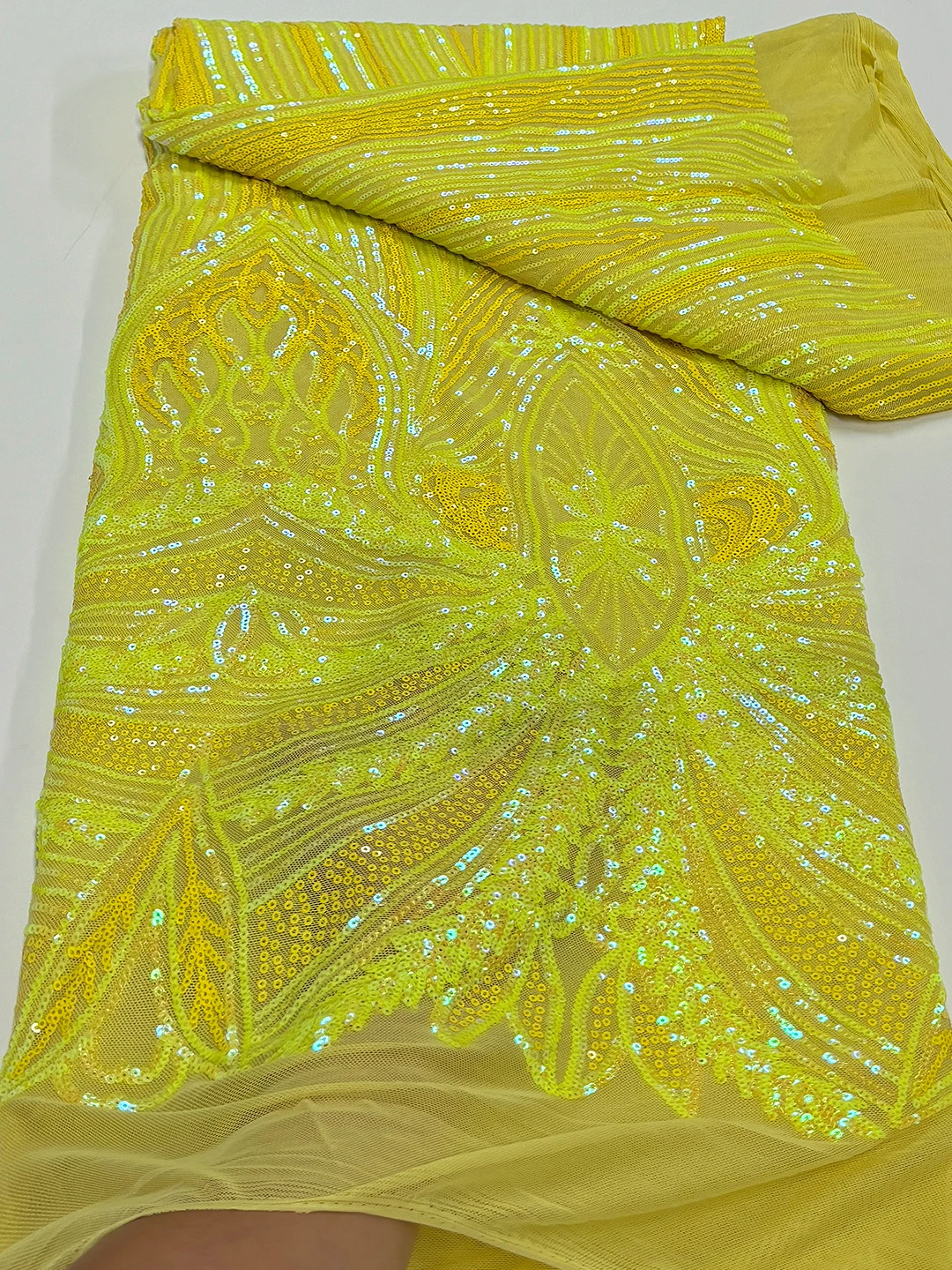 Luxury 5 Yards Newest African Tulle Sequins Embroidered French Net Lace Fabric 2024 High Quality Lace For Nigerian Wedding Dress