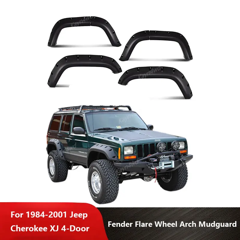 Off Road 4x4 Außenzubehör Fender Flare Radlauf Kotflügel Augenbrauenschutz-Kits für Jeep Cherokee XJ 4-Türer 1984–2001