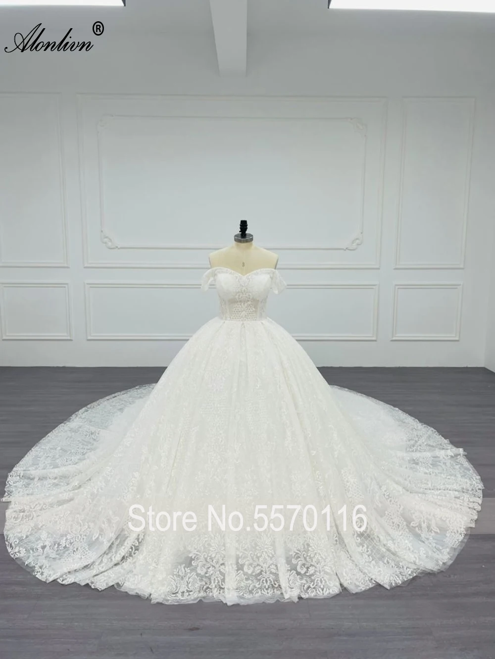 Alonlivn-Robes de Rhen dentelle avec corset sans bretelles, robe de mariée brodée scintillante, robe de Rh3D, gestion réelle, Rotterdam Kle